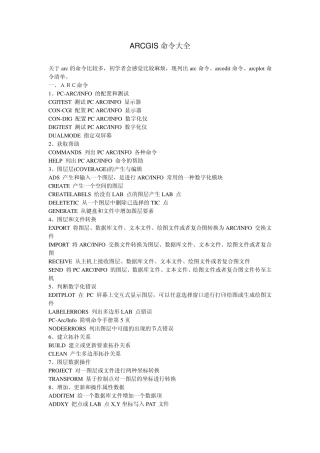 ARCGIS命令大全