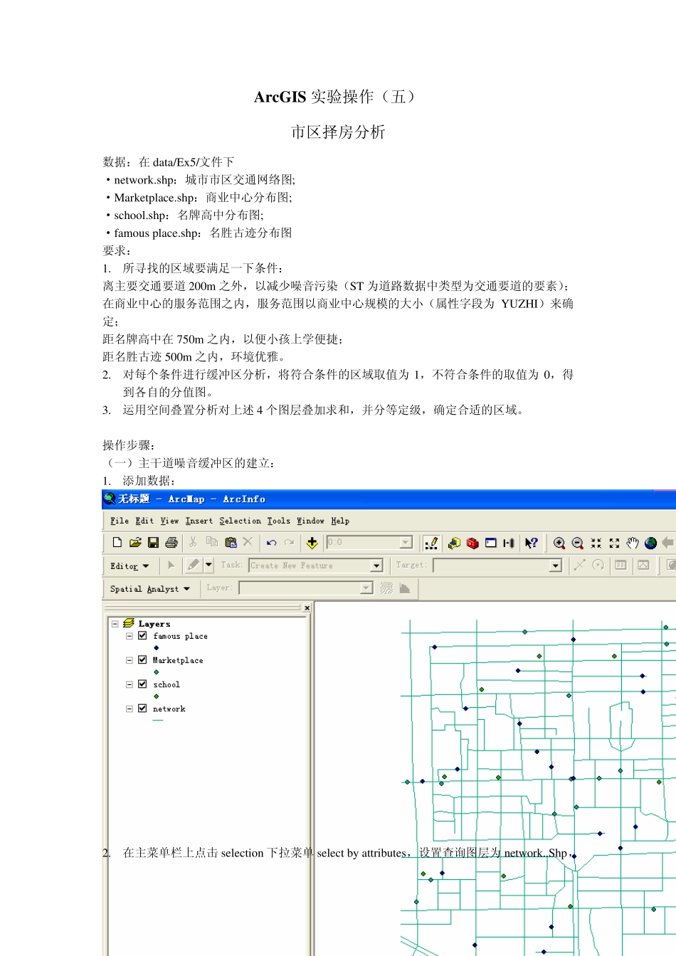 ArcGIS实验操作市区择房分析_第1页