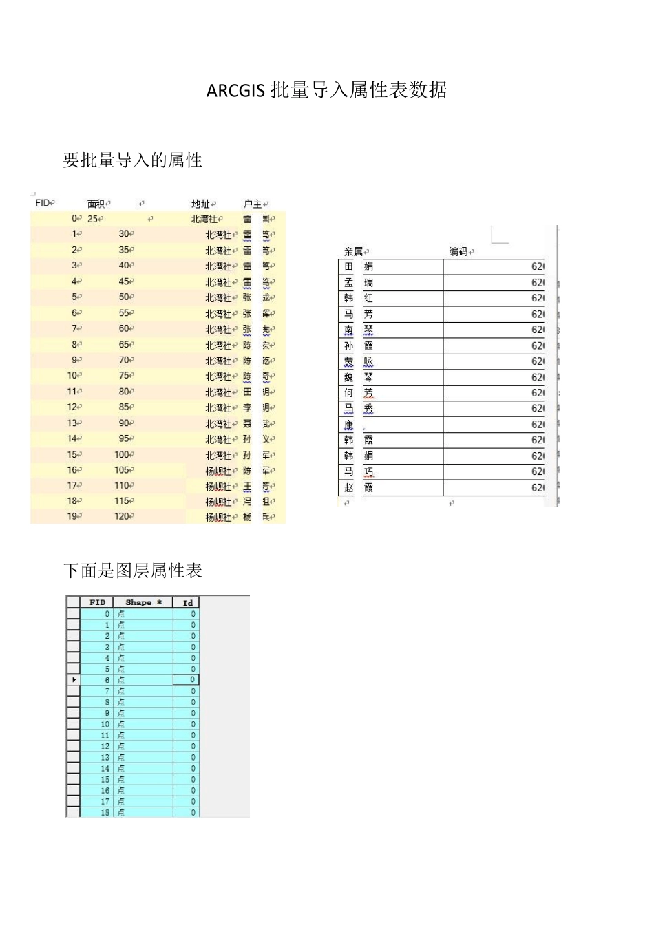 ARCGIS批量导入属性表内容方法_第1页