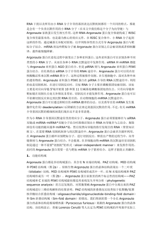 Argonaute蛋白结构与功能