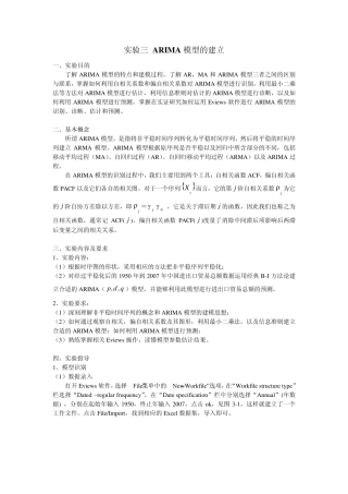 ARIMA模型的建立