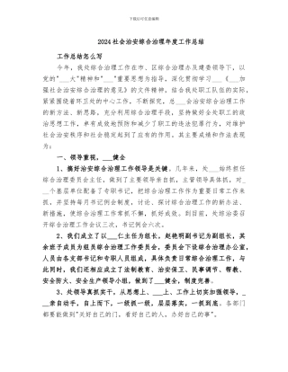 2024社会治安综合治理年度工作总结
