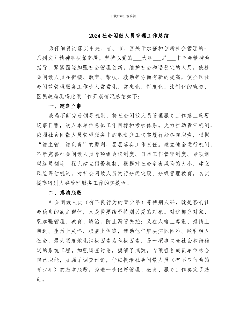 2024社会闲散人员管理工作总结_第1页