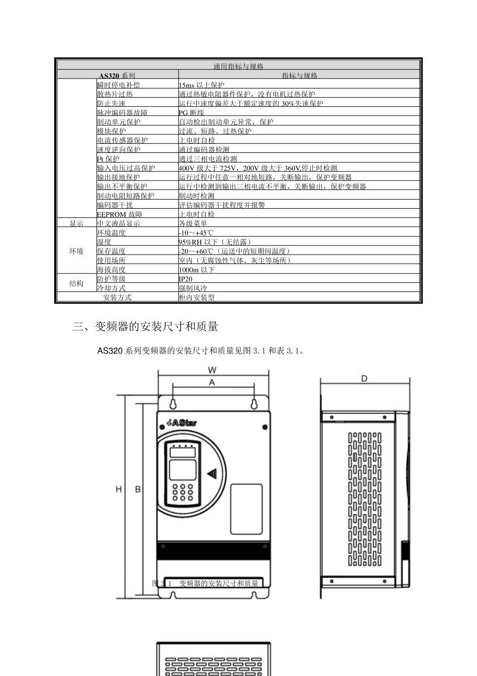 AS320系列电梯专用变频器操作手册V2.112016.9.5_第3页
