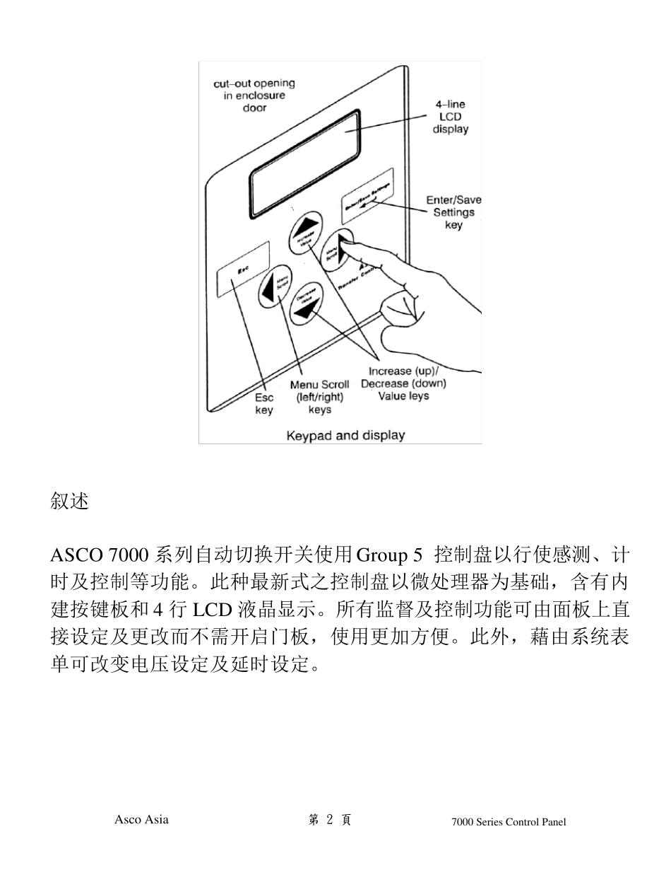 ASCO7000系列GROUP5控制盘使用手册_第2页