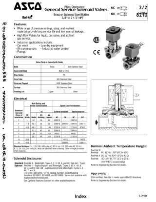 asco电磁阀选型资料