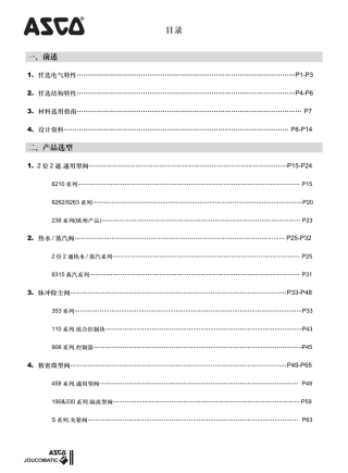 ASCO电磁阀选型样本