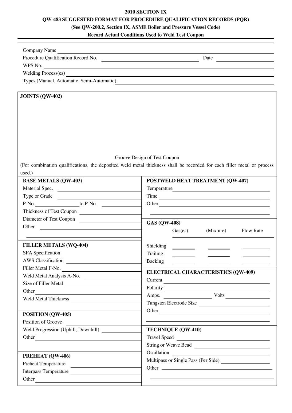 ASME焊接工艺评定,焊工技能评定表格WORD版_第3页