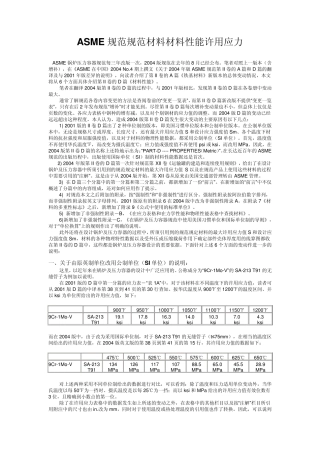 ASME规范规范材料材料性能许用应力