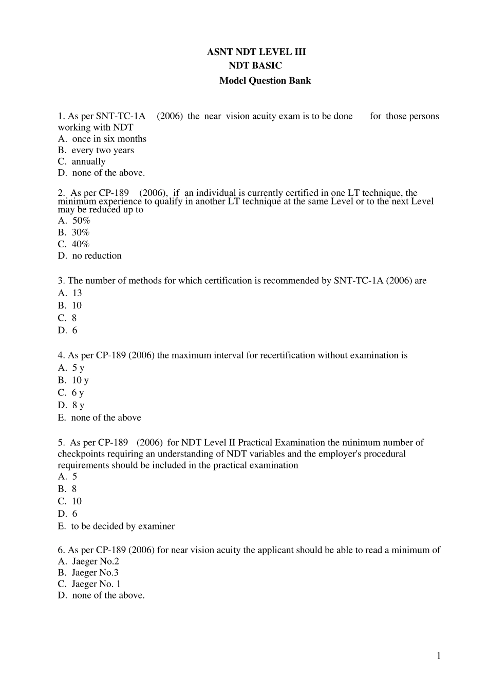 ASNTLevelIIIBASICModelQuestionBank_第1页
