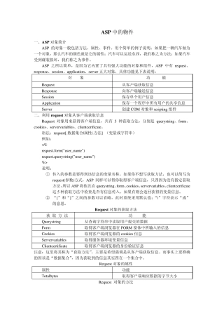 ASP中的对象