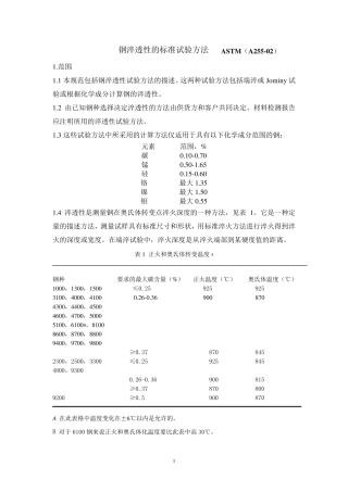 ASTM(A25502)钢的淬透性试验方法