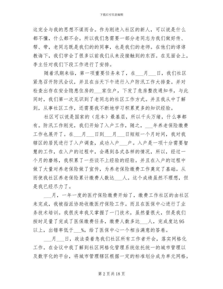 2024社区工作者个人工作总结_第2页