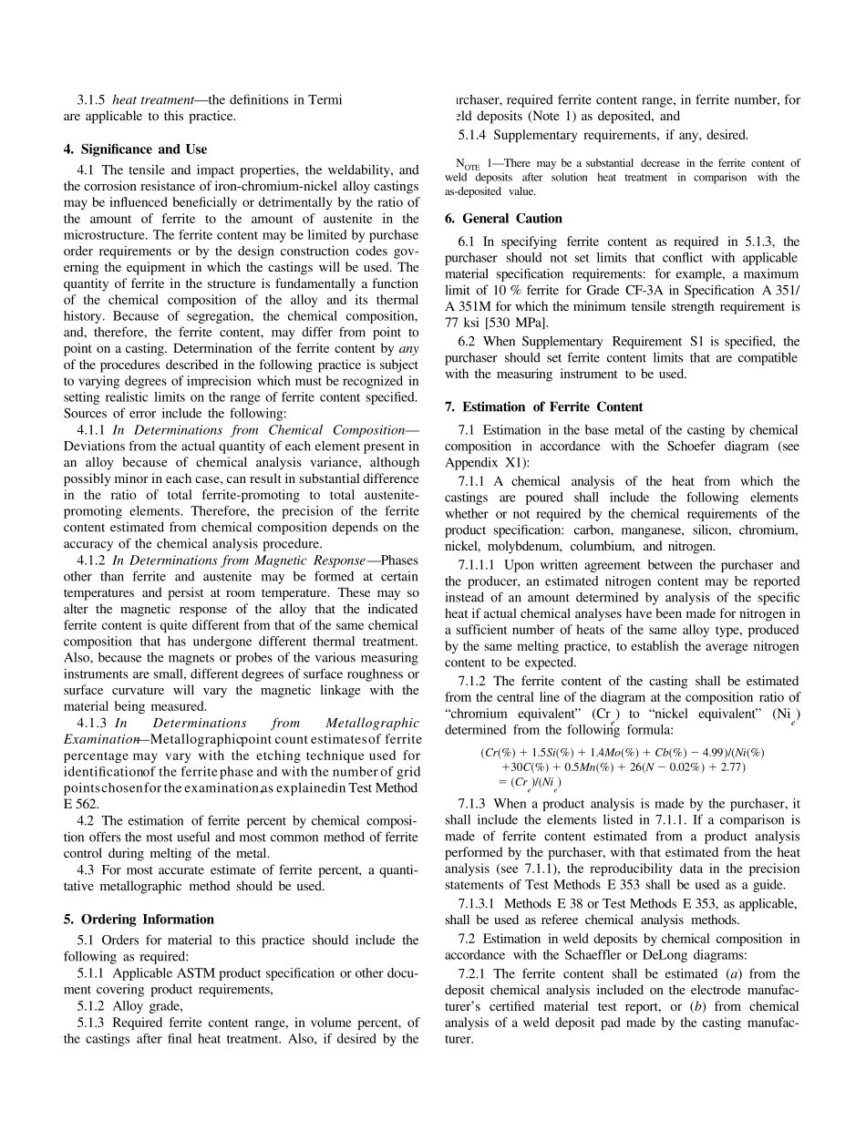 ASTMA800amp;A800M2001奥氏体合金钢铸件中铁素体含量的估算_第2页