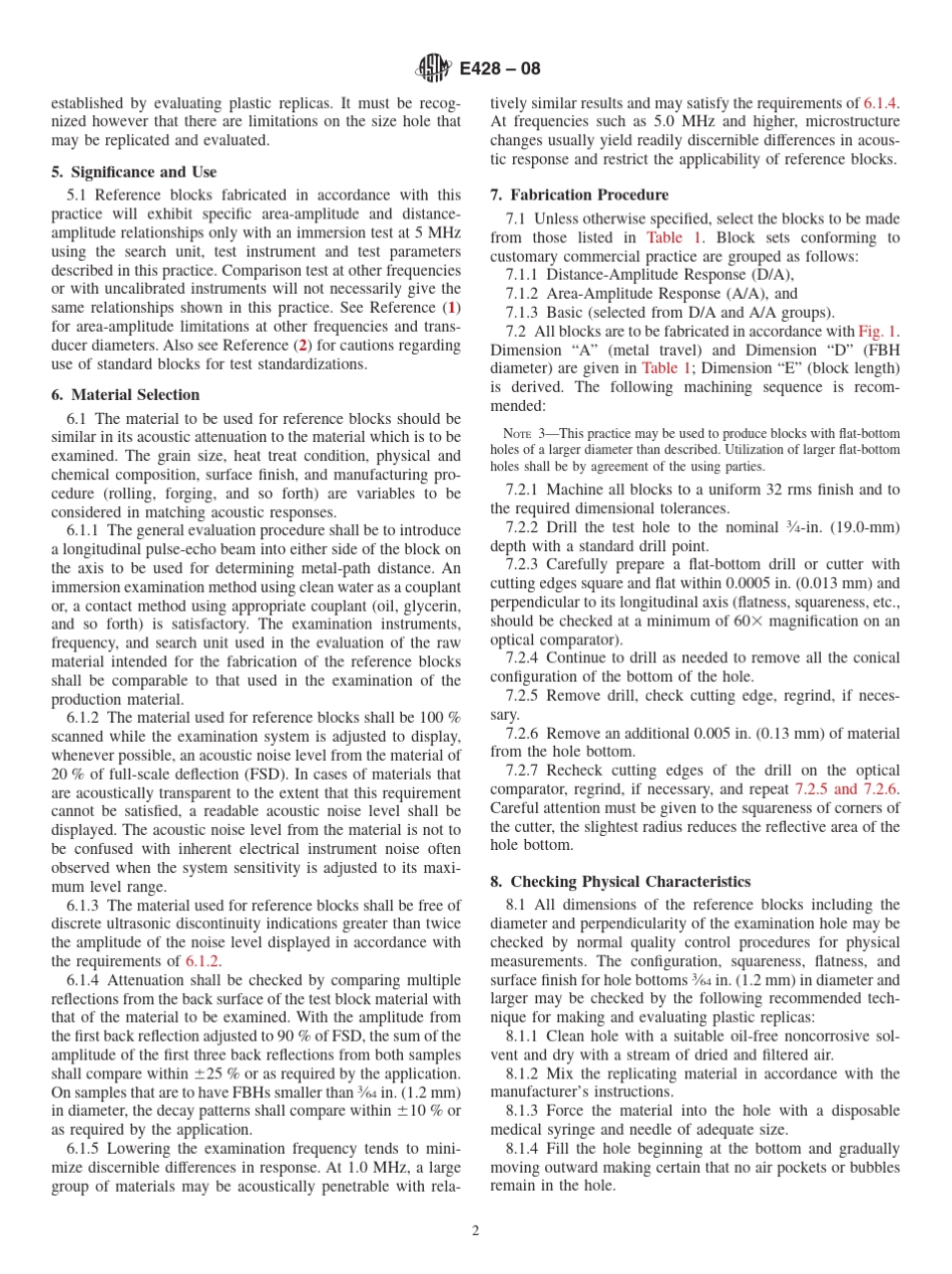 ASTME42808超声检验用金属参考试块(铝除外)的制作与控制标准规程(英文)_第2页