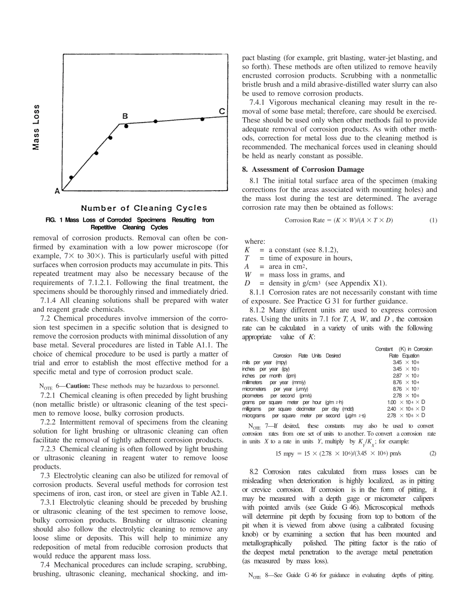 ASTMG190(1999)StandardPracticeforPreparing,Cleaning,andEvaluatingCorrosionTest_第3页
