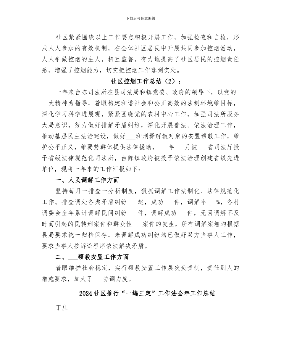 2024社区控烟工作总结范文_第2页
