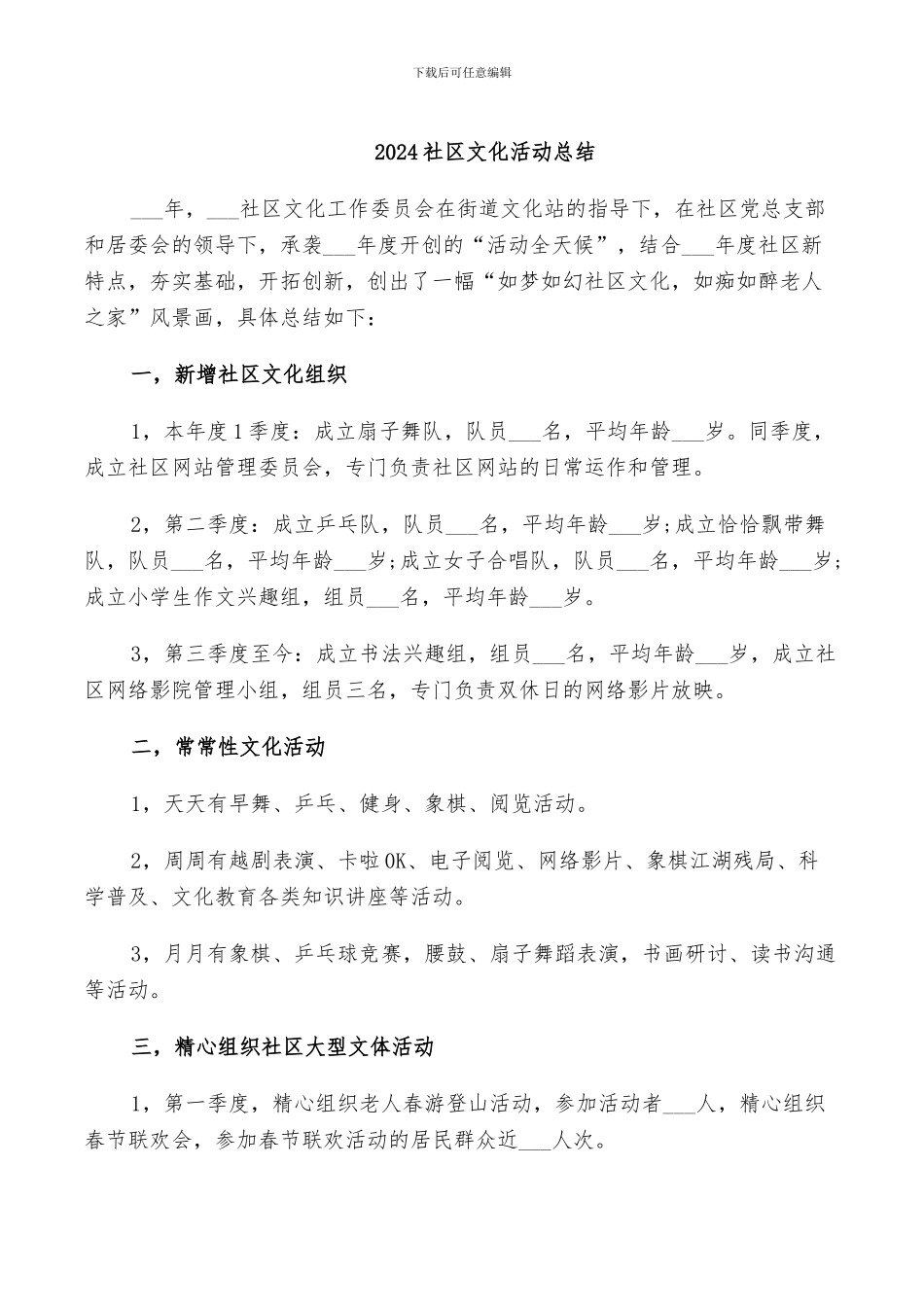 2024社区文化活动总结_第1页