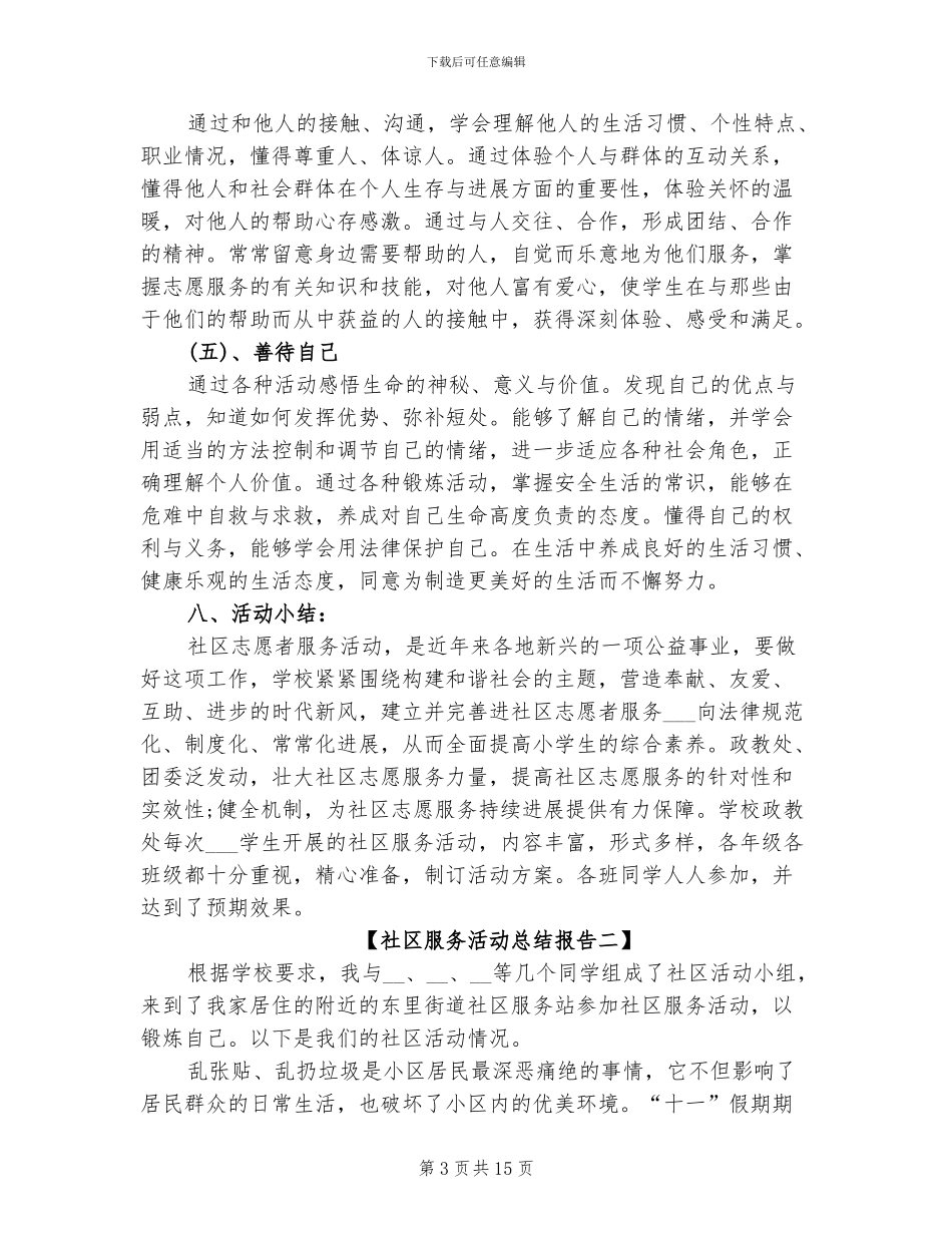 2024社区服务活动总结报告_第3页