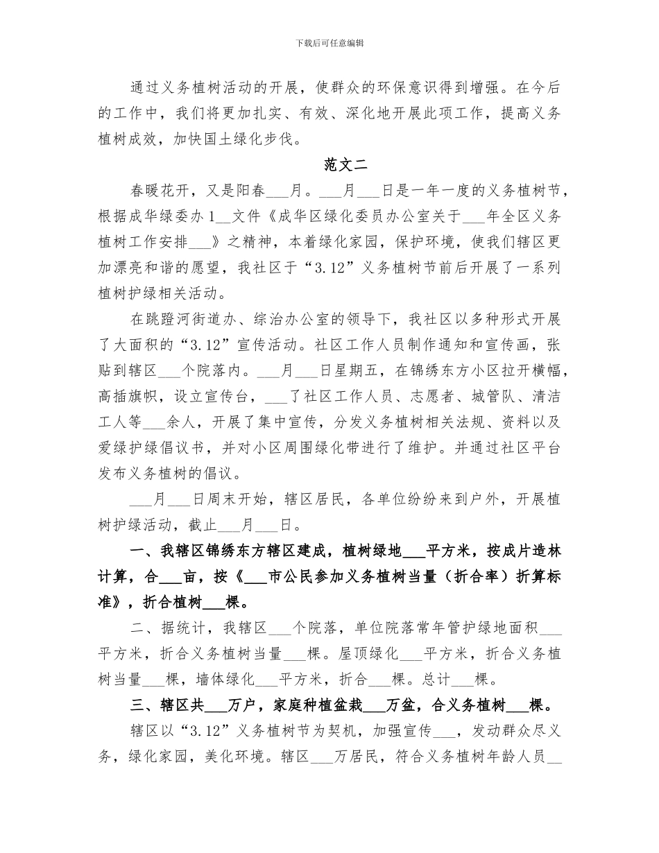 2024社区植树节活动工作总结_第2页