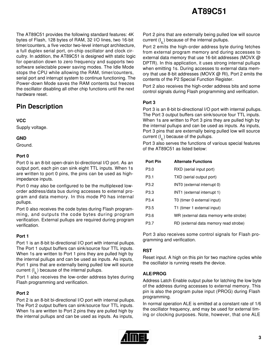 AT89C51DATASHEET_第3页