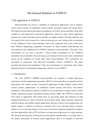 AT89C51单片机中英文文献翻译