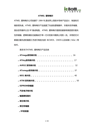 Atmel爱特梅尔半导体公司产品导购手册