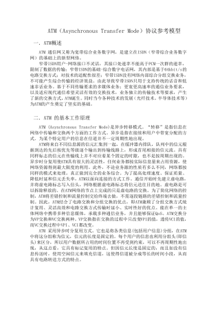 ATM协议模型(异步传输模式)