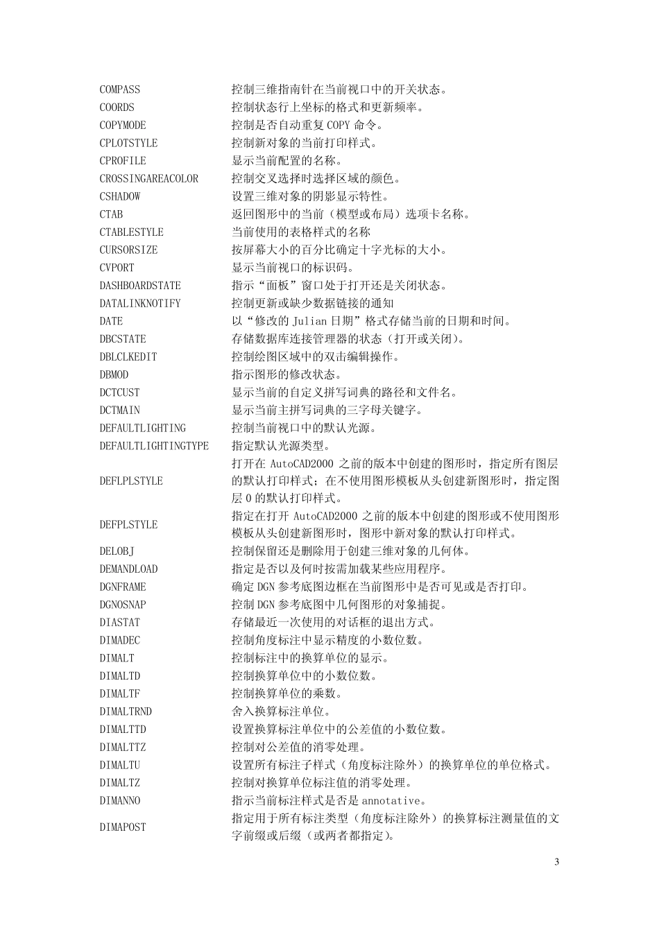 AutoCAD2008系统变量大全_第3页