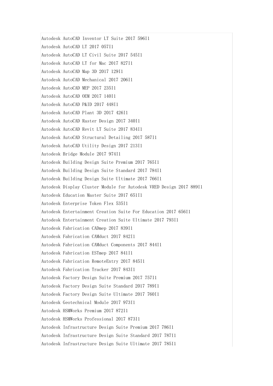 AUTODESK2017注册全系列产品密钥_第2页