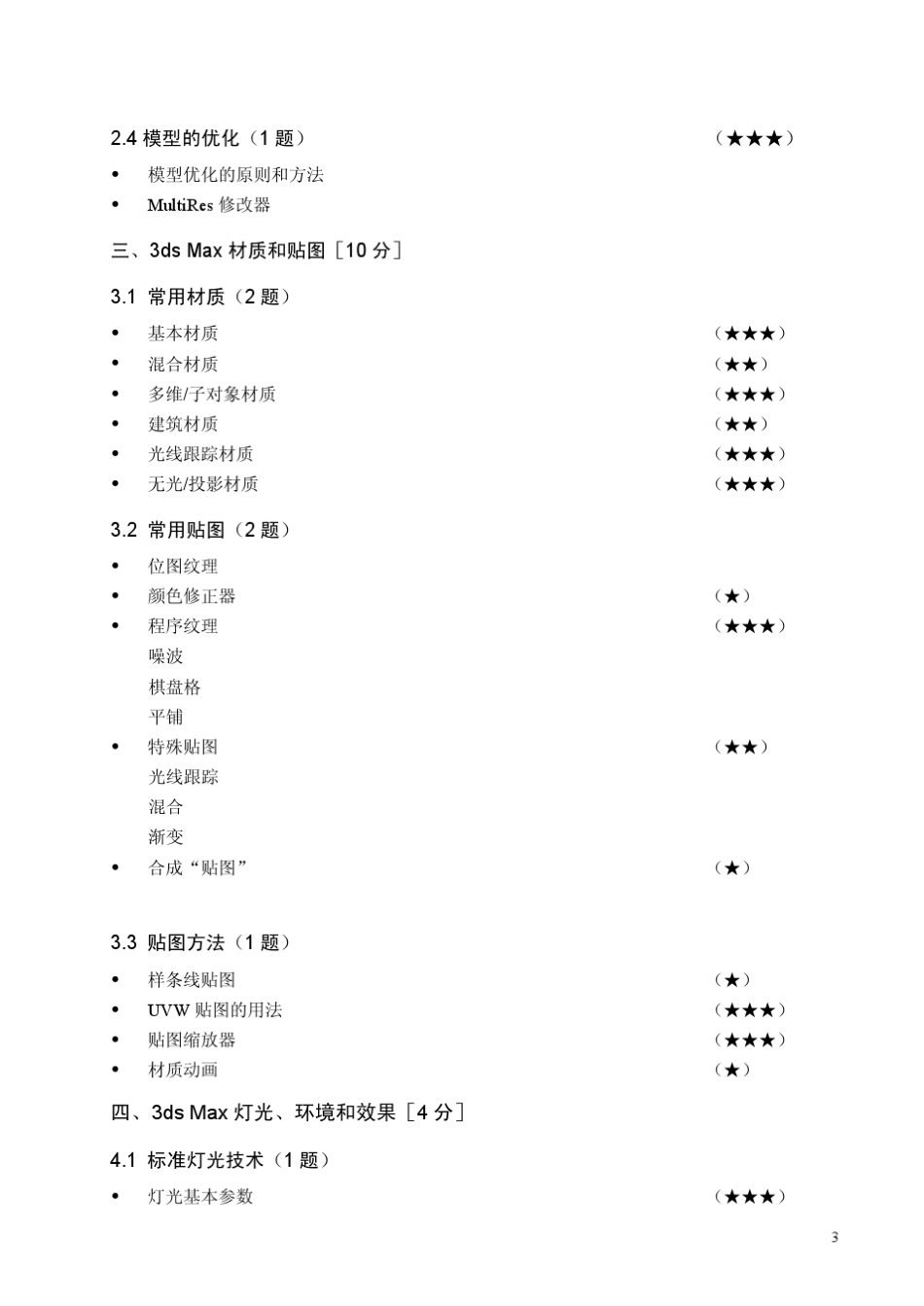 Autodesk3dsMax认证考试大纲(二级)火星时代_第3页