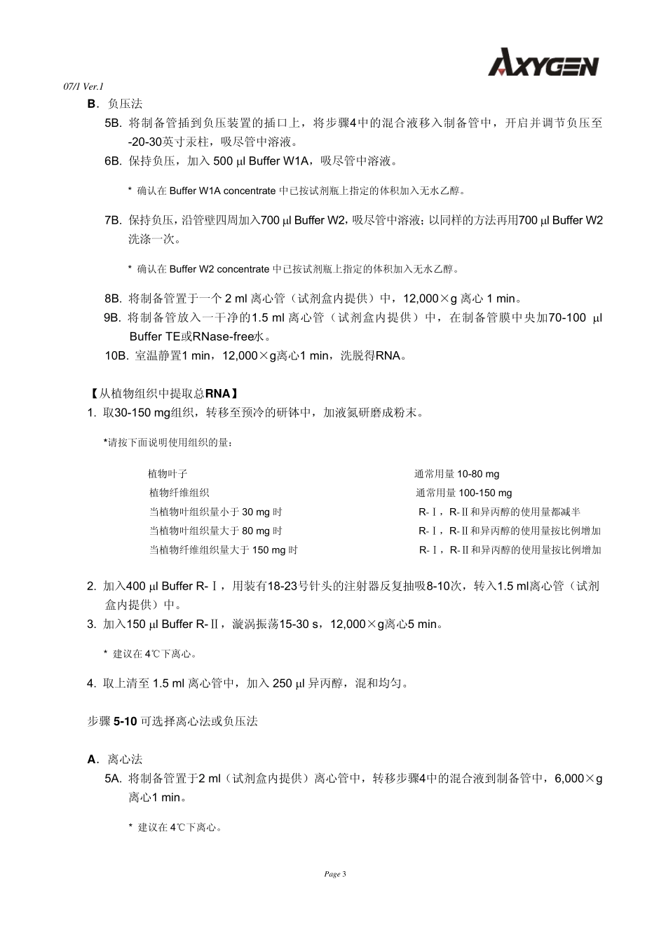 AxygenRNA提取试剂盒_第3页