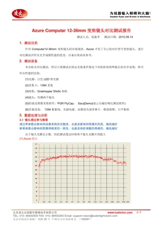 AzureComputar1236mm变焦镜头对比测试报告