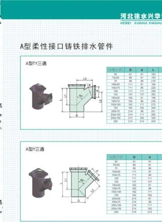 A型柔性铸铁排水管件资料