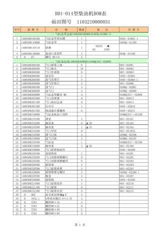 B01014型柴油机明细1103210000031