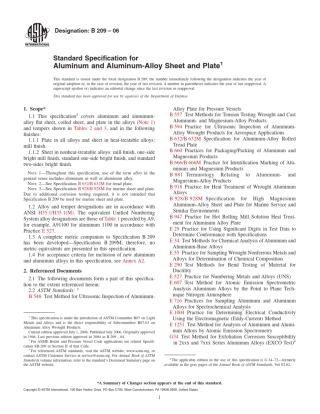 B20906铝及铝合金薄板和中厚板的技术规范