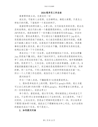 2024程序员工作总结