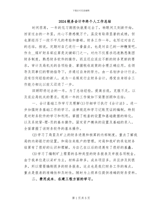 2024税务会计年终个人工作总结