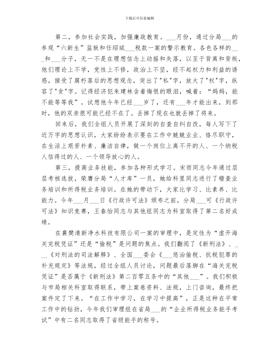 2024税务分局审理组工作总结_第3页