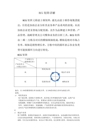 BCG矩阵图文详解