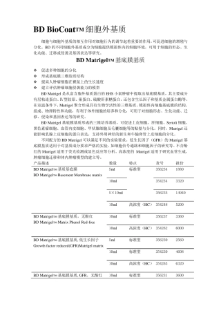 BDBioCoatTM细胞外基质