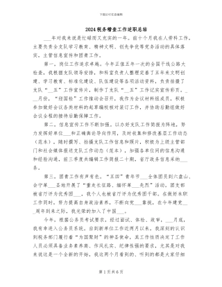 2024税务稽查工作述职总结