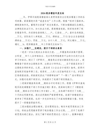 2024税务稽查年度总结