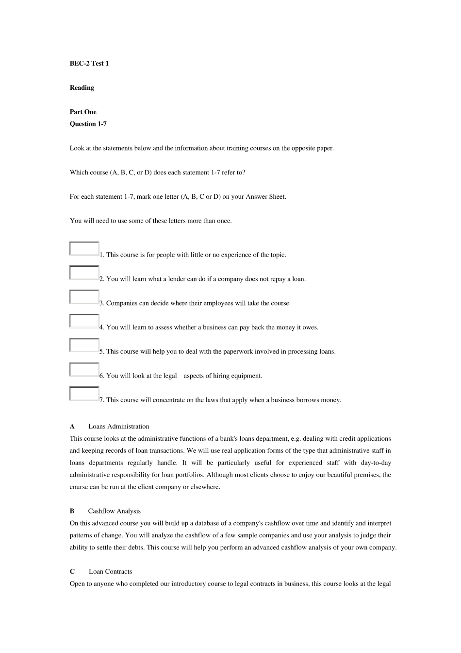 BEC中级模拟考试试题及答案解析_第1页