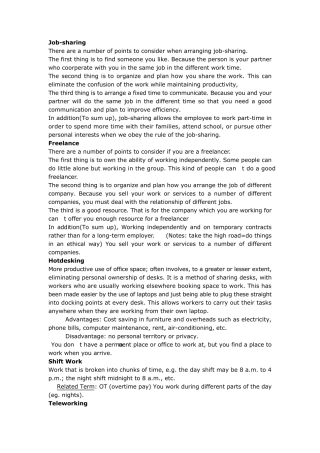 BEC口语考试资料jobsharing