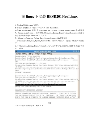 BESR2010forlinux安装及备份恢复