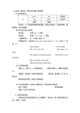 be动词、助动词、情态动词讲解(基础篇)第一讲