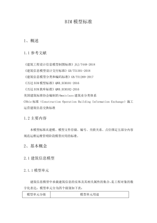 BIM模型标准