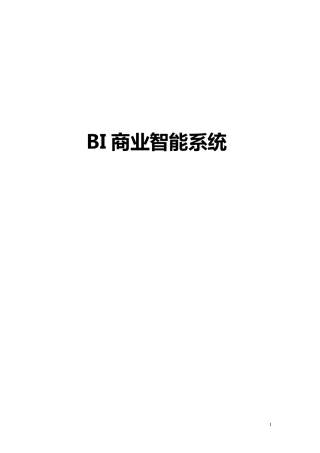 BI商业智能系统