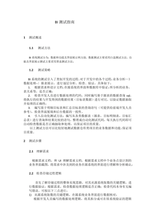 BI测试指南